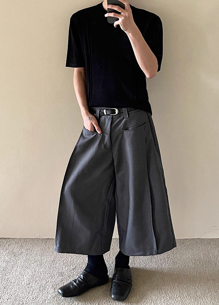 Wide silhouette cool slacks design shorts  OR0776