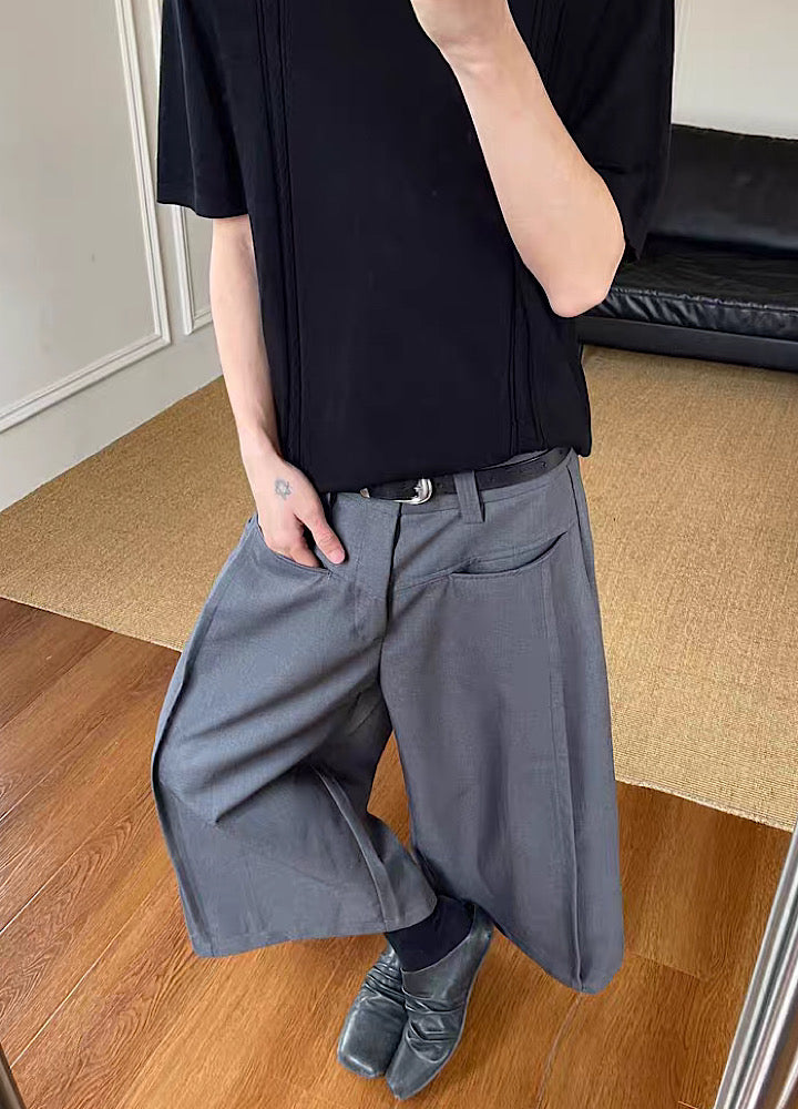 Wide silhouette cool slacks design shorts  OR0776