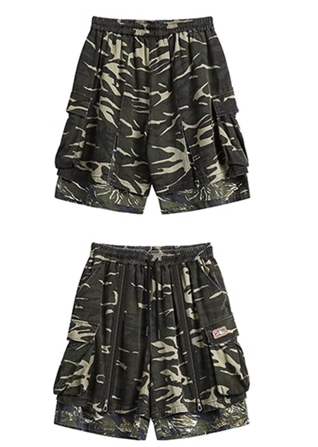 Unique full zip design camouflage pattern half silhouette pants  OR0779