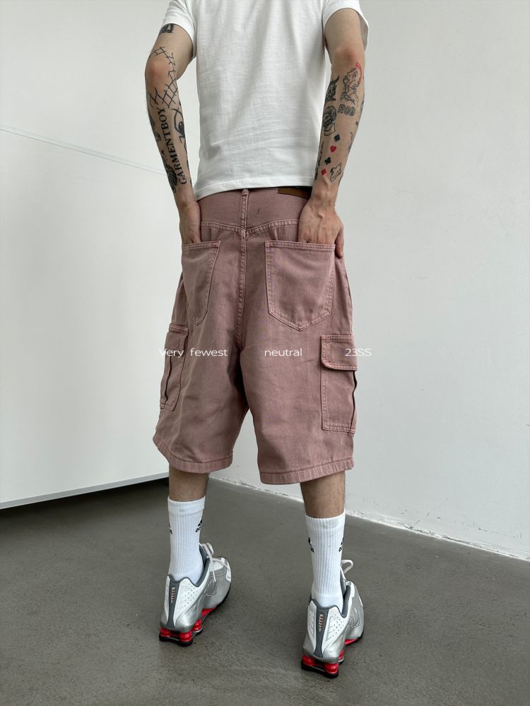 Retro wash color wide leg short pants  OR0786