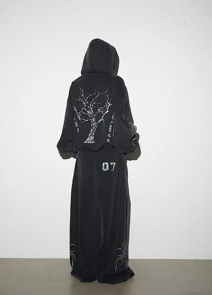 Dirty Number Flame Design Washed Sweat Setup  OR0787