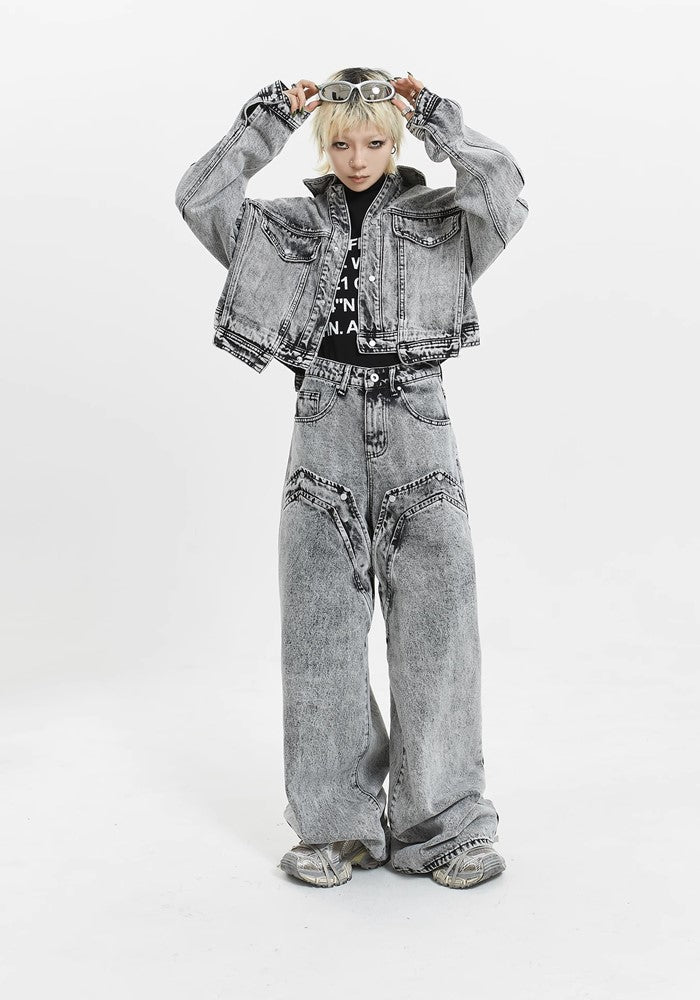 Dull wash thick design denim setup  OR0789
