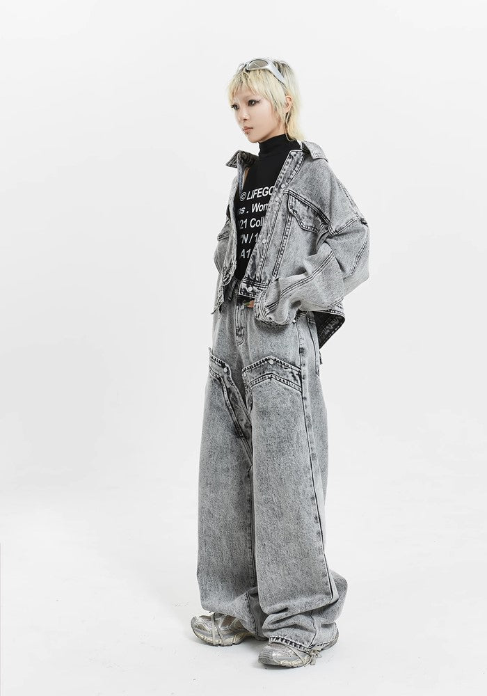 Dull wash thick design denim setup  OR0789