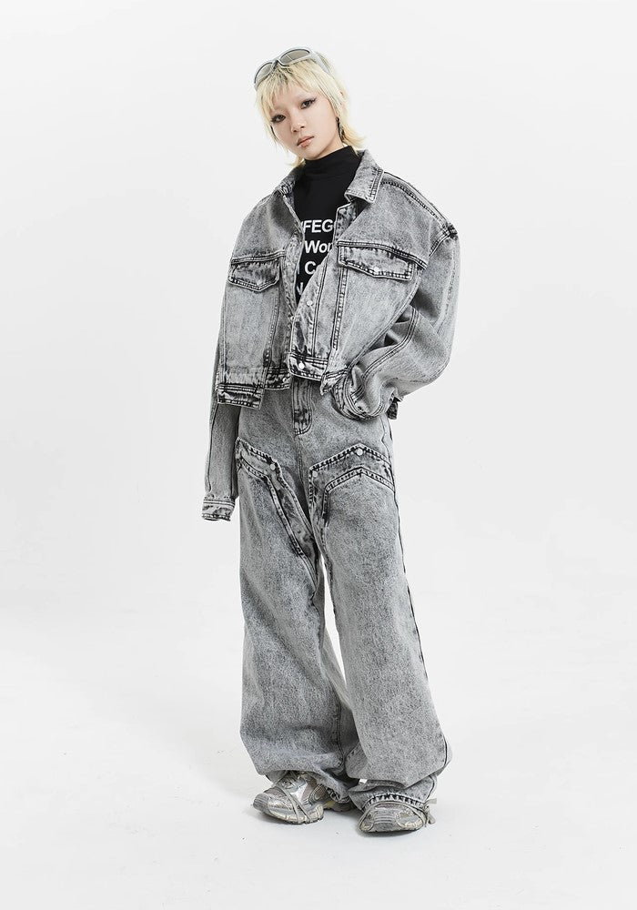 Dull wash thick design denim setup  OR0789