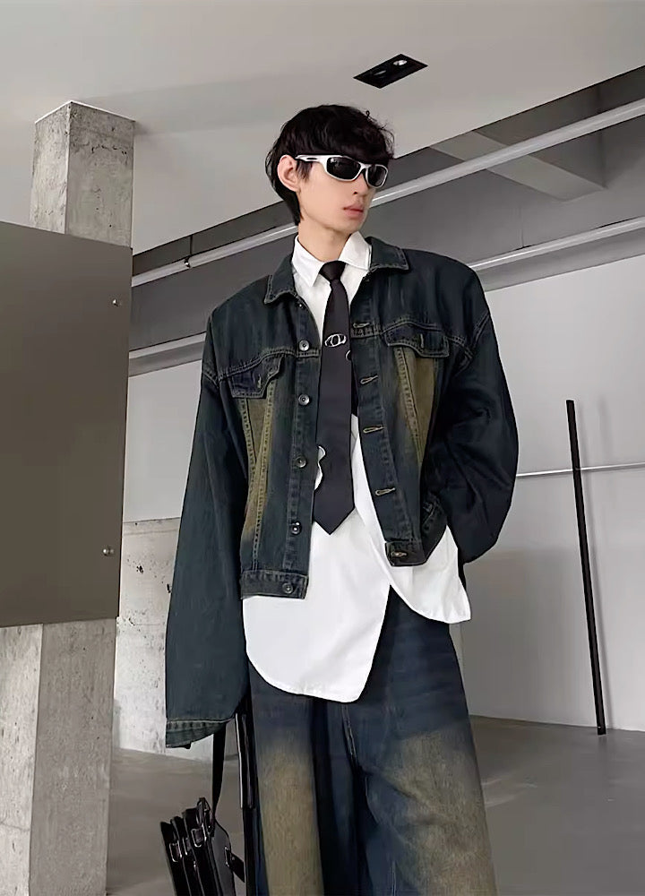 Washed Vintage Design Wide Denim Setup  OR0796