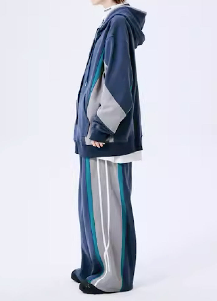 Casual sporty line base hoodie and pats setup  OR0804