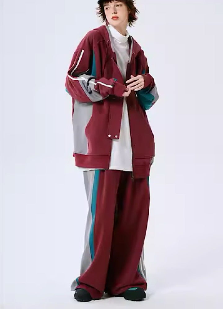 Casual sporty line base hoodie and pats setup  OR0804