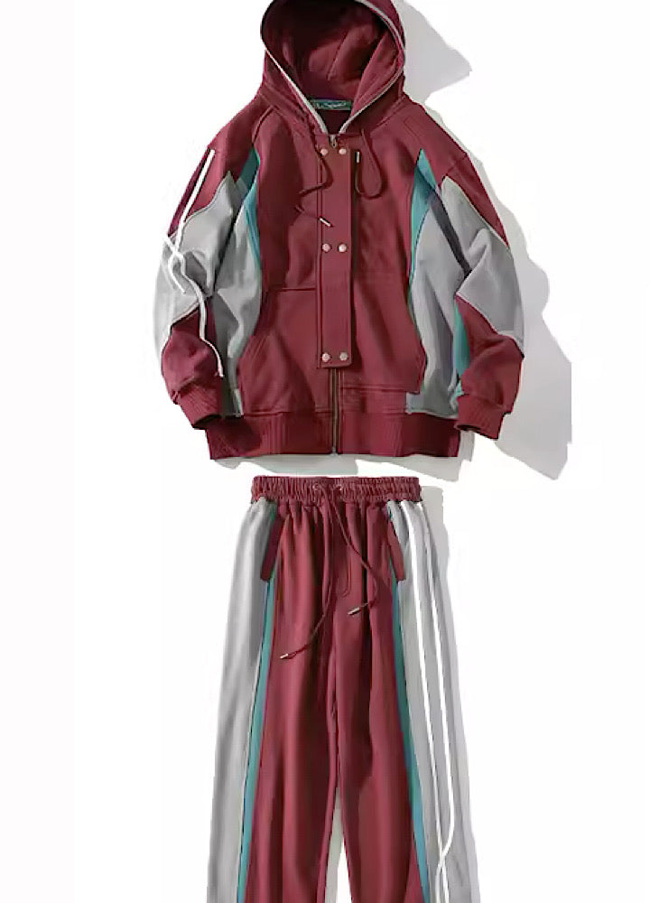 Casual sporty line base hoodie and pats setup  OR0804