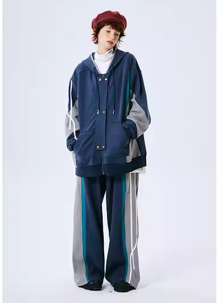 Casual sporty line base hoodie and pats setup  OR0804