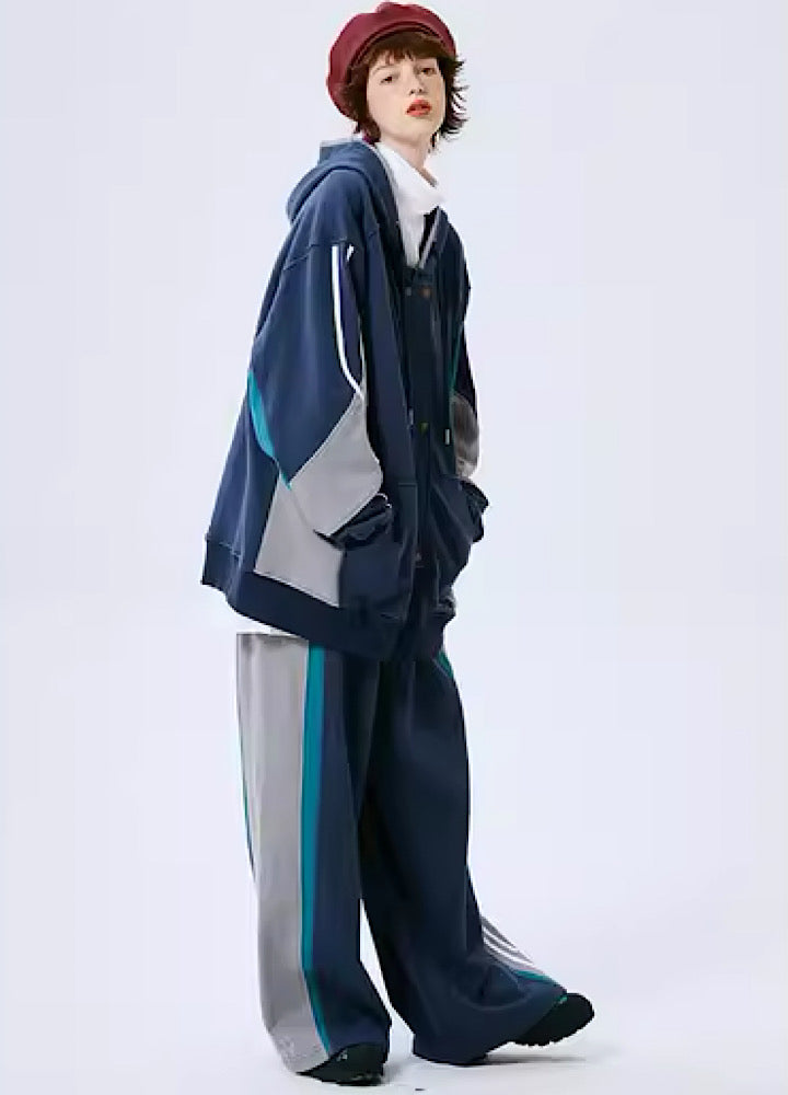 Casual sporty line base hoodie and pats setup  OR0804