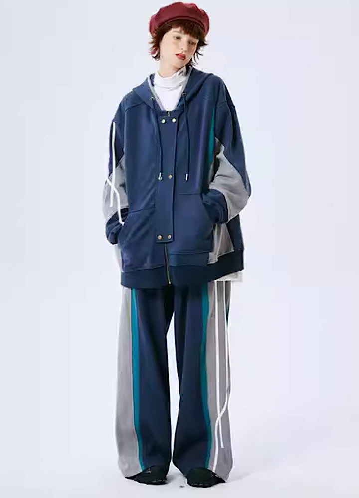 Casual sporty line base hoodie and pats setup  OR0804