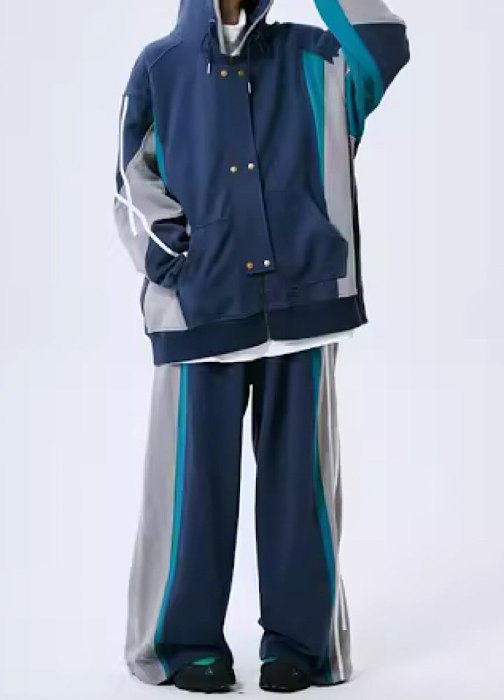 Casual sporty line base hoodie and pats setup  OR0804