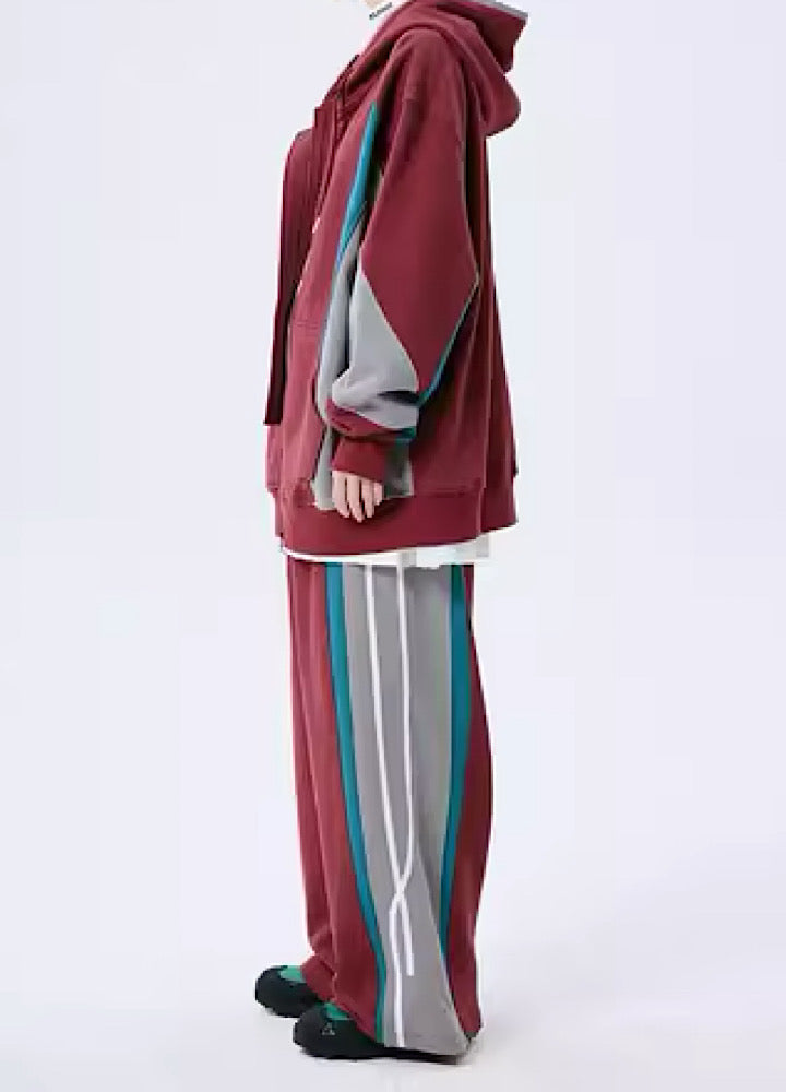 Casual sporty line base hoodie and pats setup  OR0804
