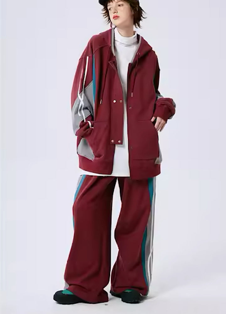 Casual sporty line base hoodie and pats setup  OR0804