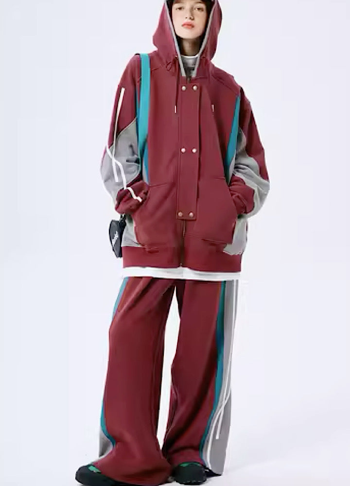 Casual sporty line base hoodie and pats setup  OR0804