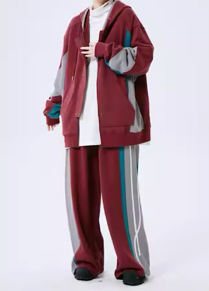 Casual sporty line base hoodie and pats setup  OR0804