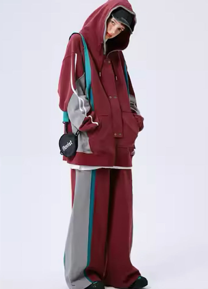 Casual sporty line base hoodie and pats setup  OR0804