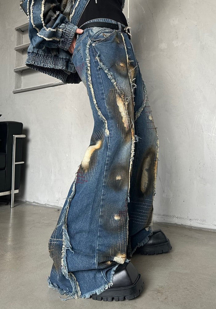 Infinity Distressed Vintage Backround Denim Set up  OR0806