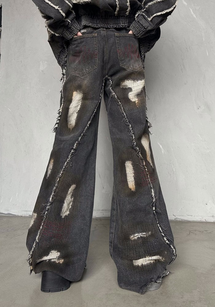 Infinity Distressed Vintage Backround Denim Set up  OR0806