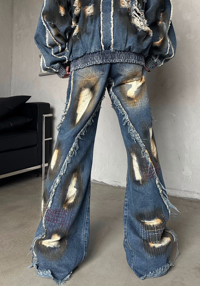 Infinity Distressed Vintage Backround Denim Set up  OR0806