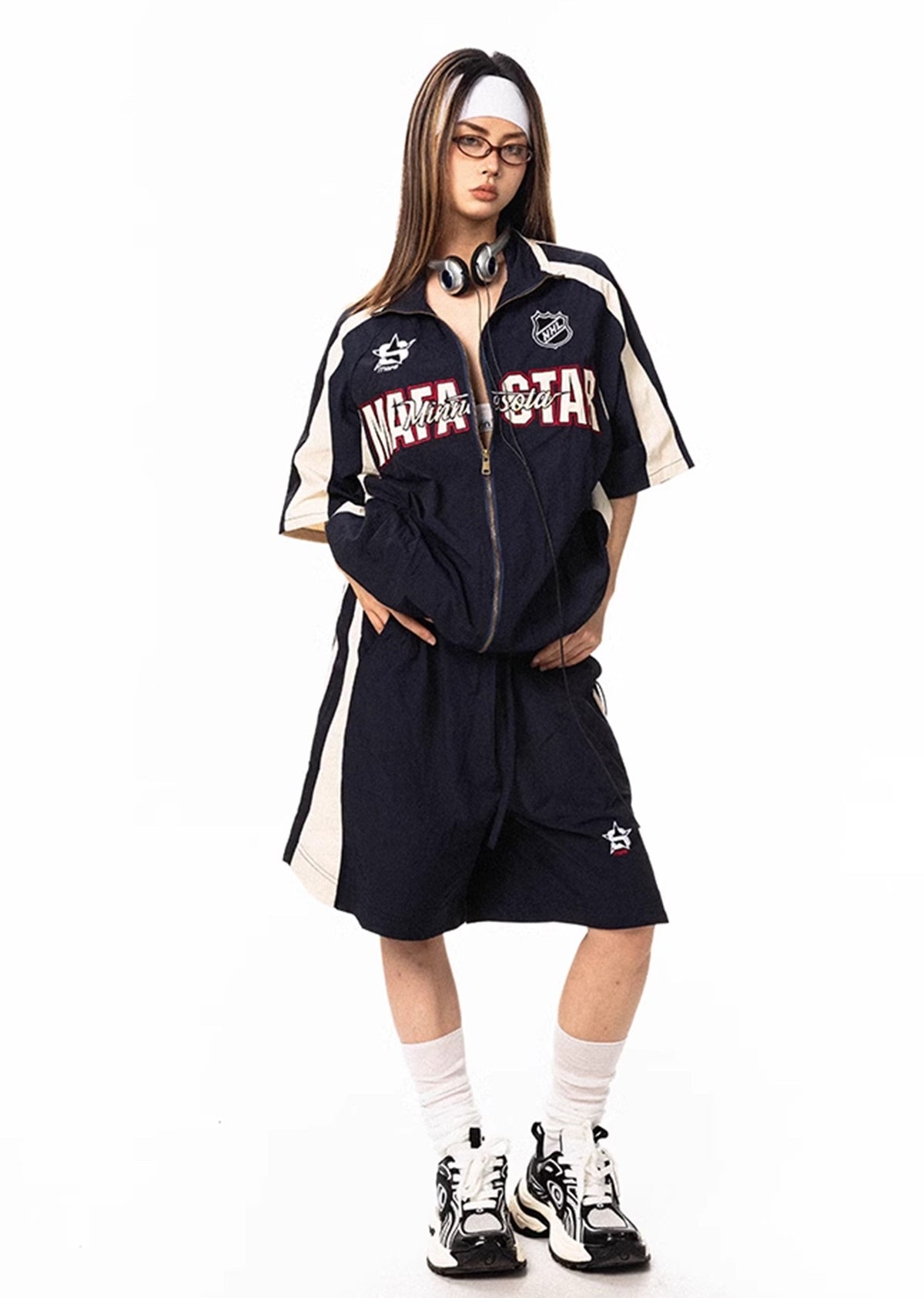 Oversized silhouette casual sporty initial set up  OR0808
