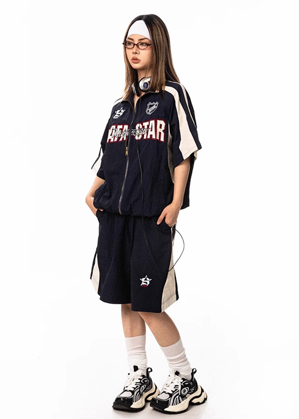 Oversized silhouette casual sporty initial set up  OR0808