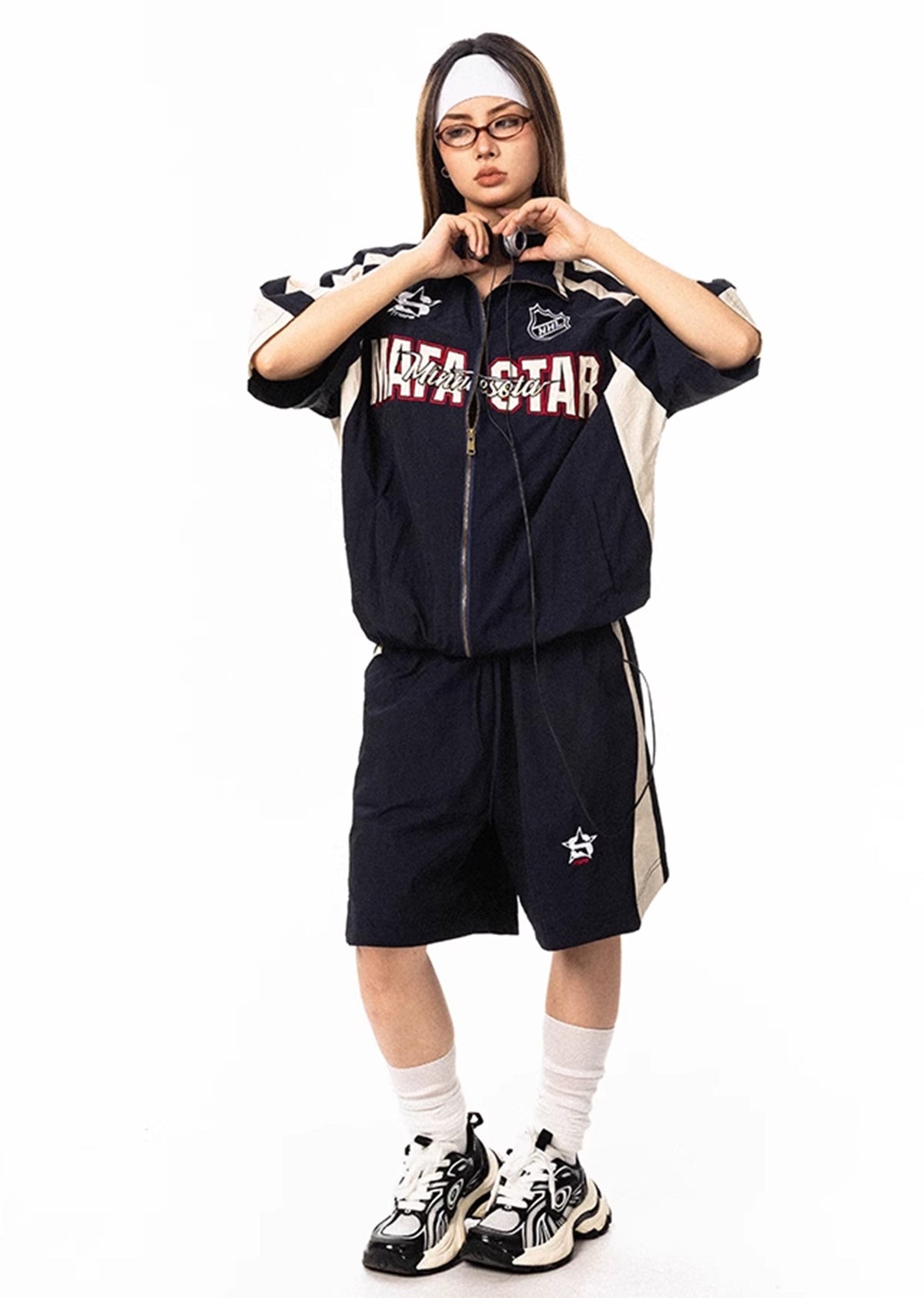 Oversized silhouette casual sporty initial set up  OR0808