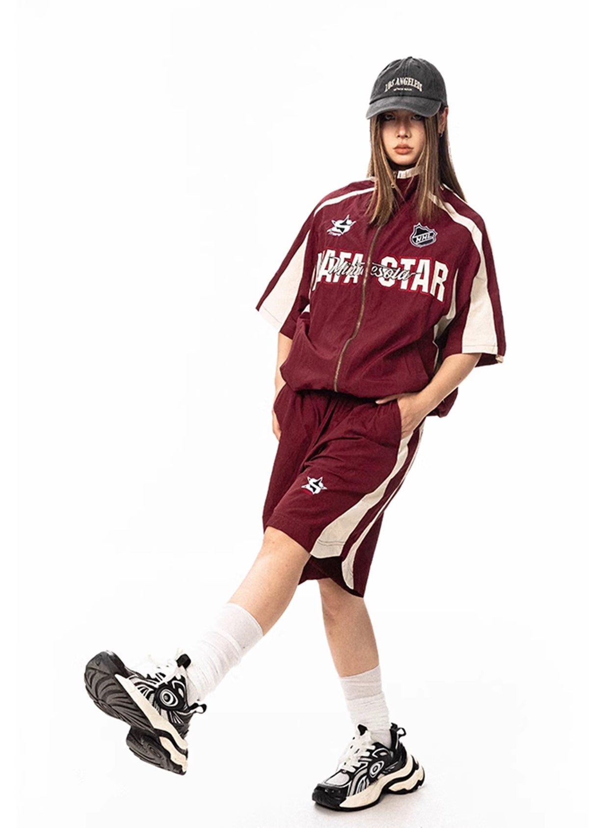 Oversized silhouette casual sporty initial set up  OR0808