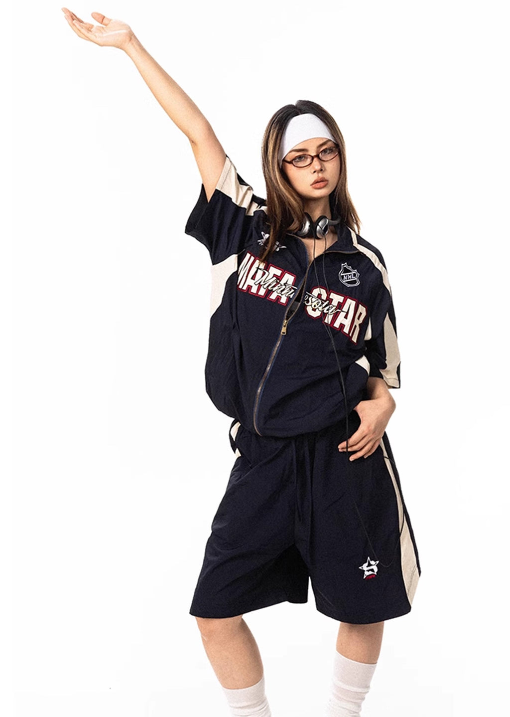 Oversized silhouette casual sporty initial set up  OR0808