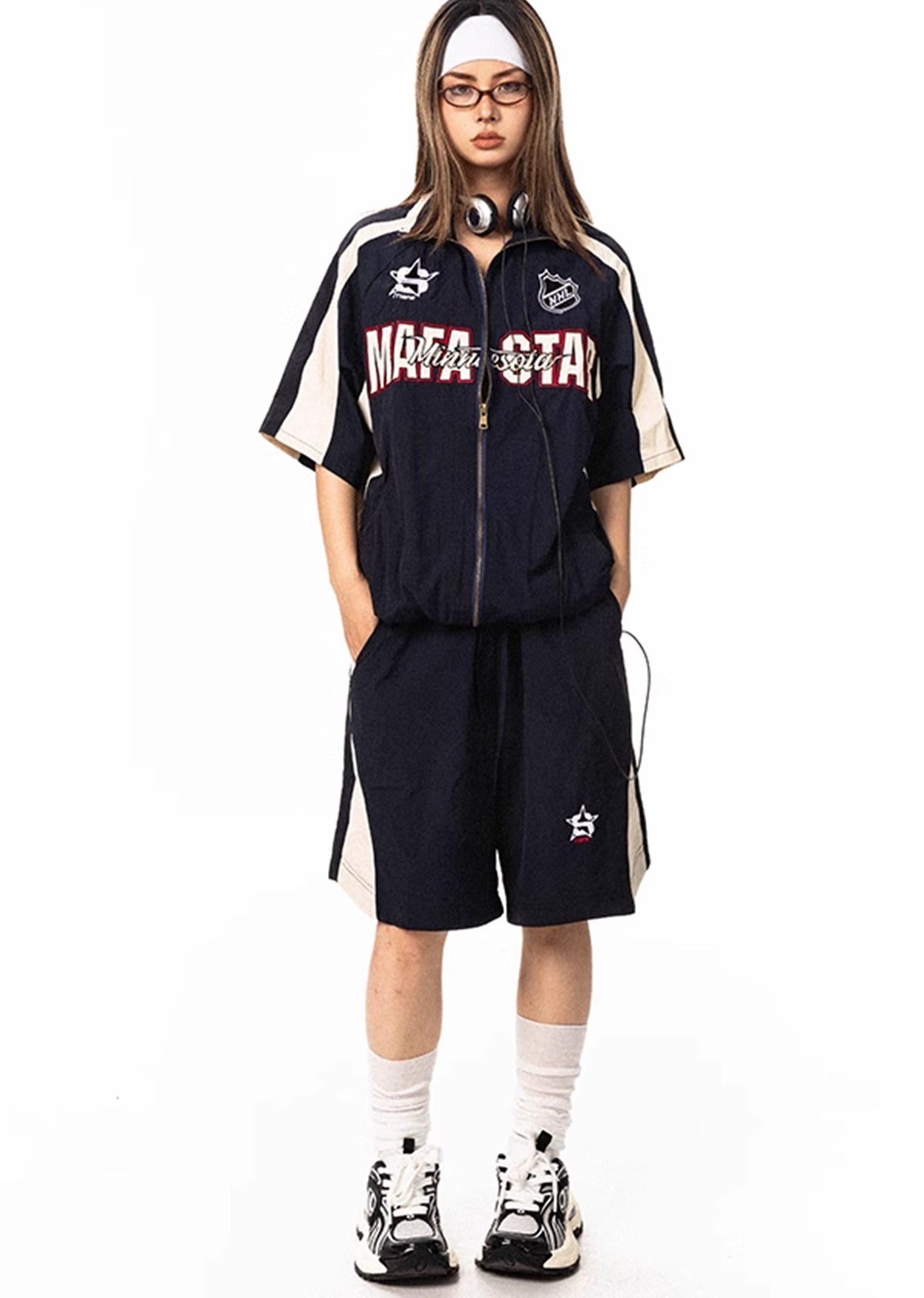 Oversized silhouette casual sporty initial set up  OR0808