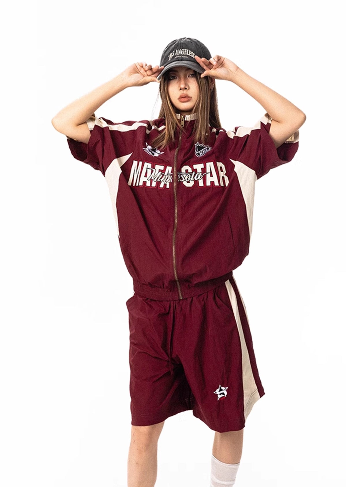 Oversized silhouette casual sporty initial set up  OR0808