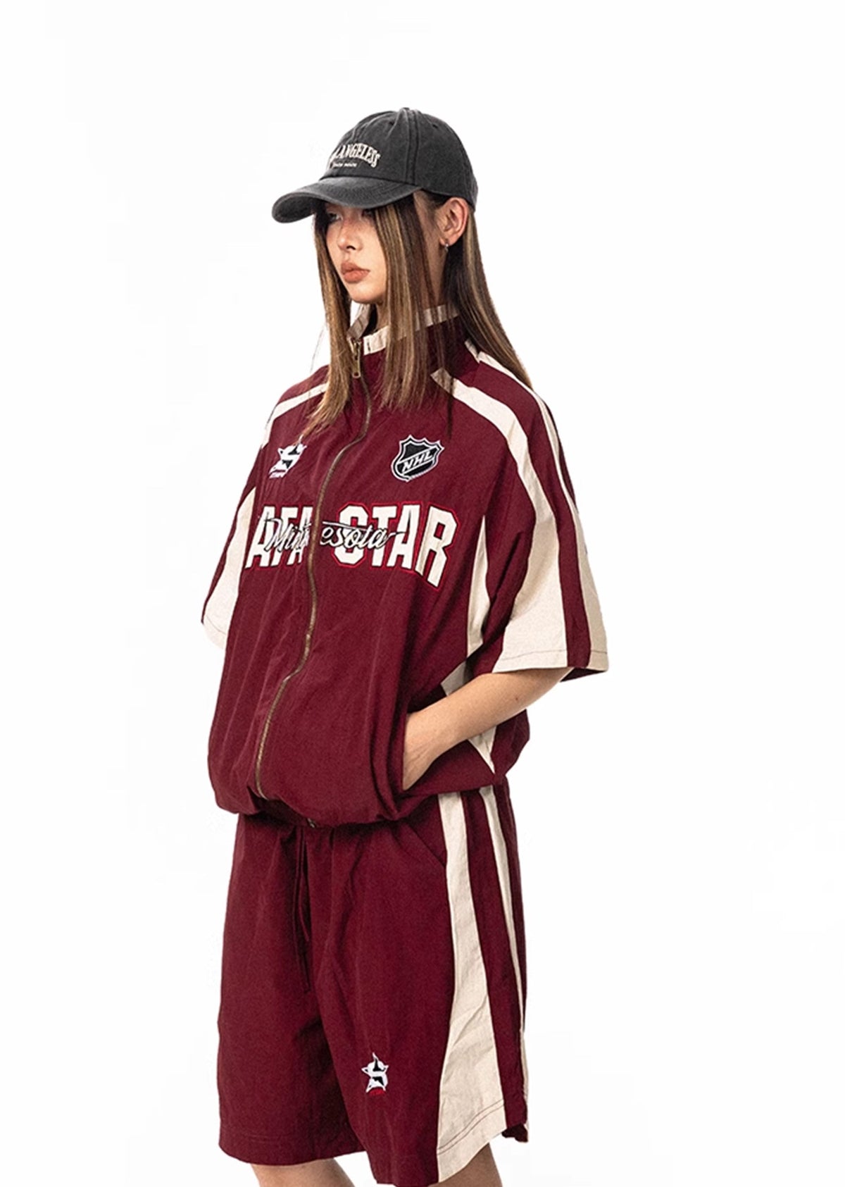 Oversized silhouette casual sporty initial set up  OR0808