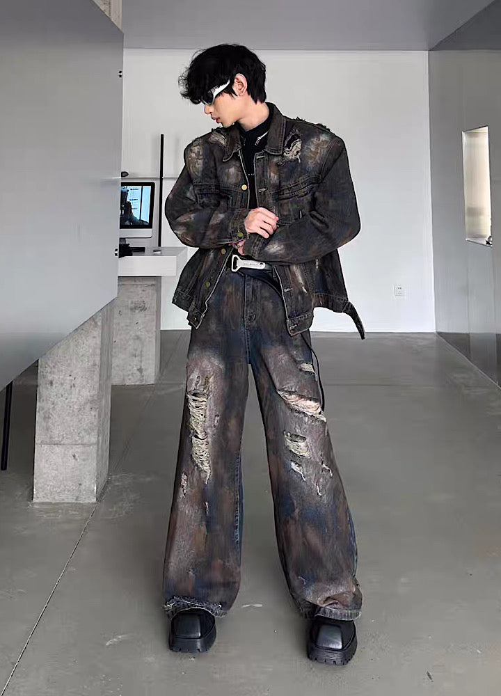 Dirty style muddy tight denim setup  OR0809