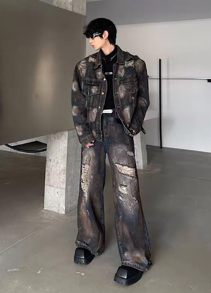 Dirty style muddy tight denim setup  OR0809