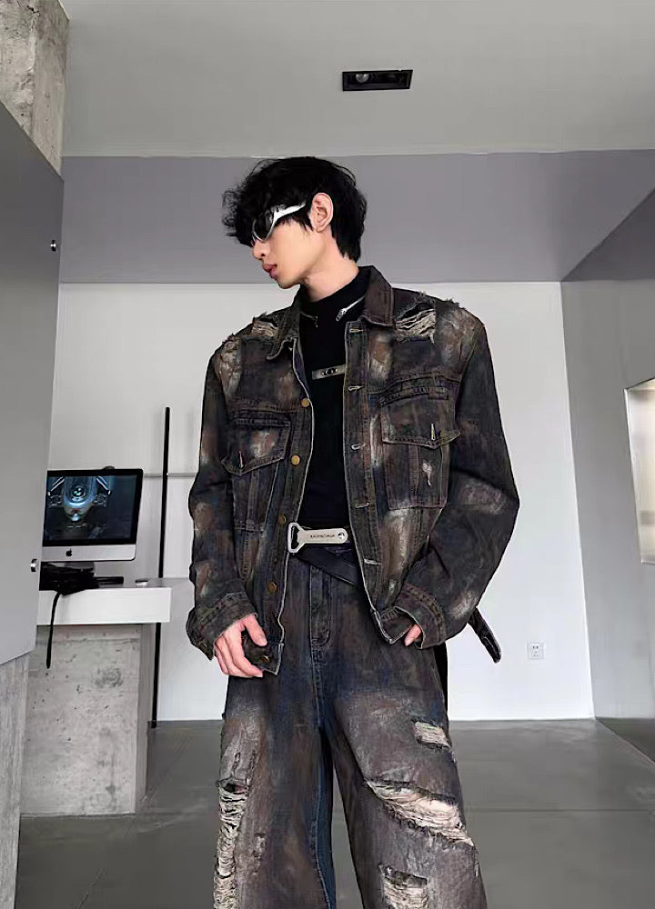 Dirty style muddy tight denim setup  OR0809