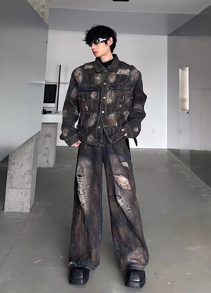 Dirty style muddy tight denim setup  OR0809