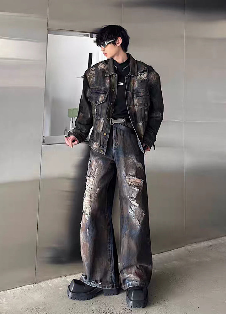 Dirty style muddy tight denim setup  OR0809