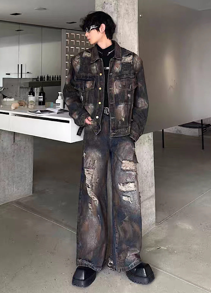 Dirty style muddy tight denim setup  OR0809