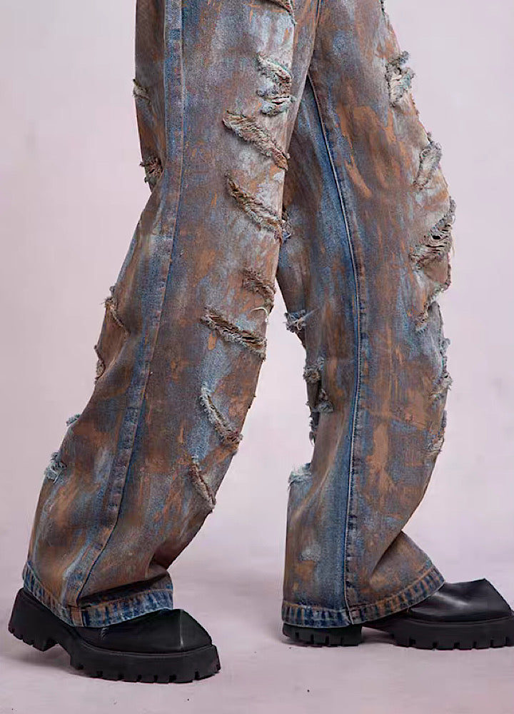 High bleached trend design vintage denim setup  OR0810