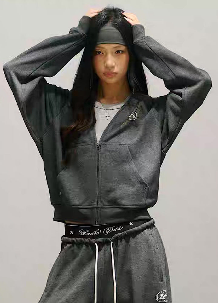 Back small initial design soft color sweatsuit setup  OR0813