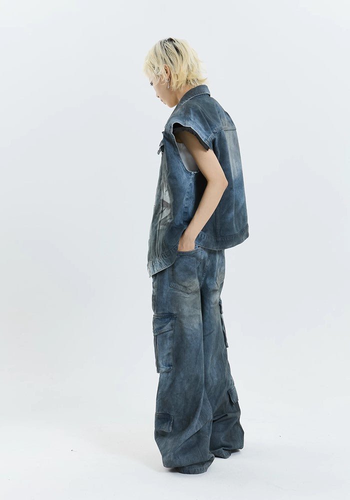Dull basic blue ring denim design set up  OR0818
