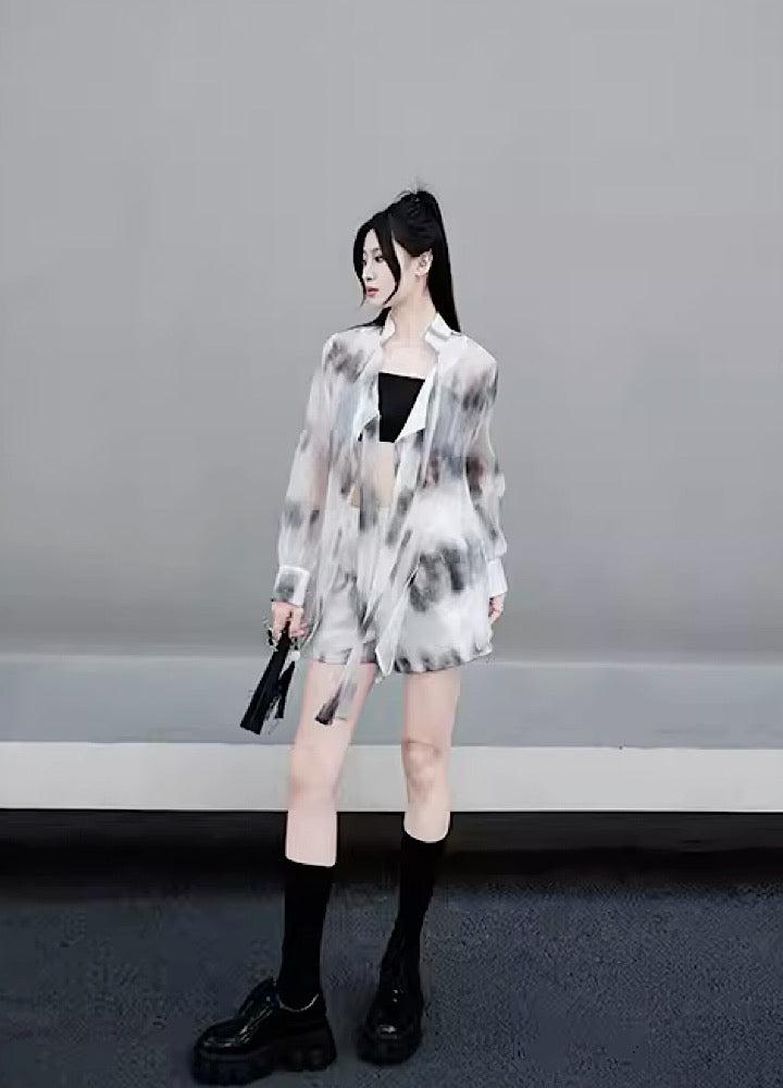 Sheer design transparent random pattern setup  OR0819