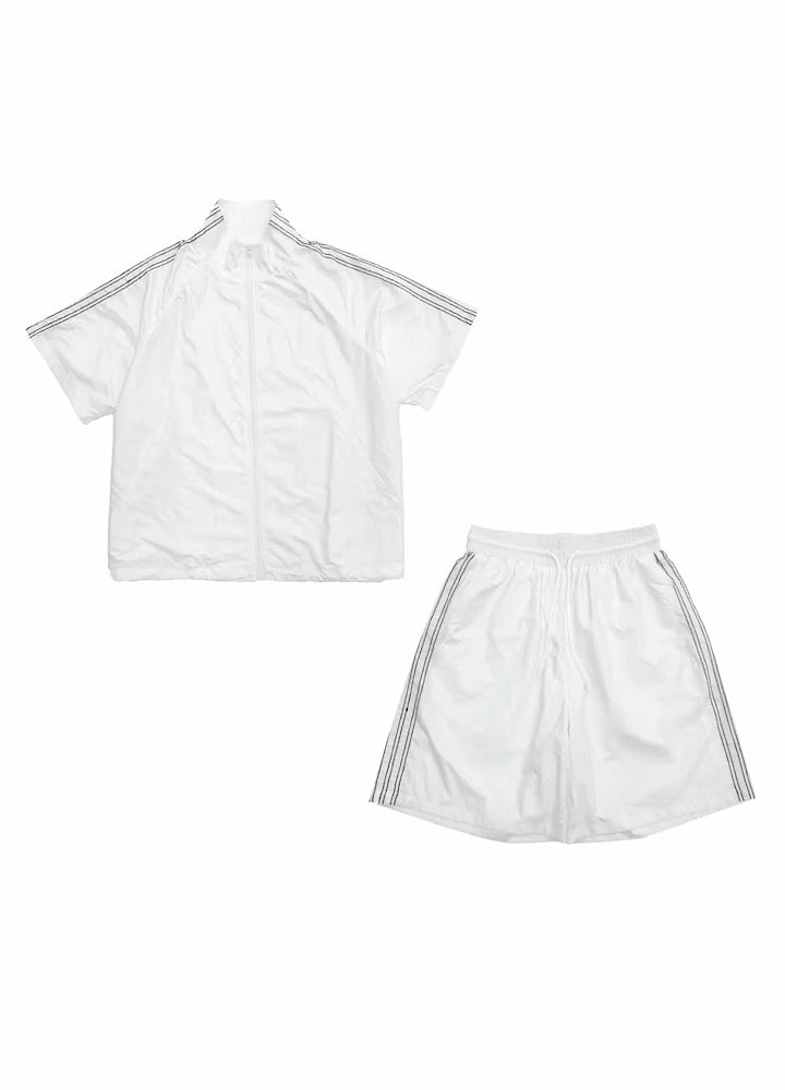 Lightweight Track Zip Shirt Shorts Set-up  OR0820