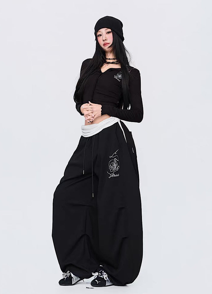 Rose pattern design graphic point tight volume set-up  OR0824