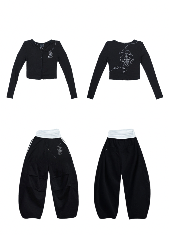Rose pattern design graphic point tight volume set-up  OR0824