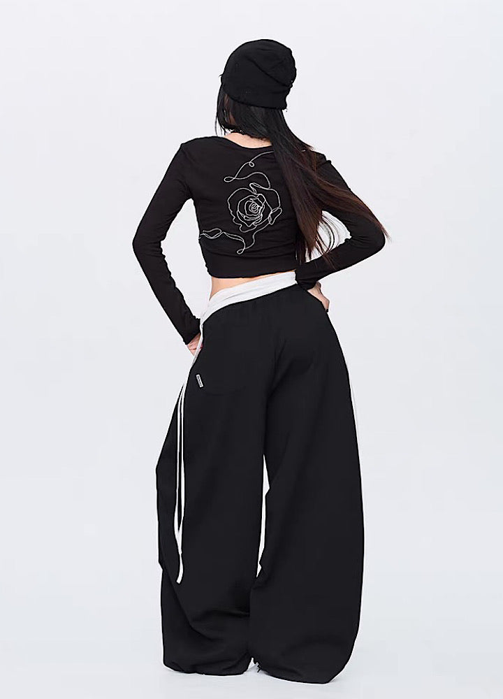 Rose pattern design graphic point tight volume set-up  OR0824