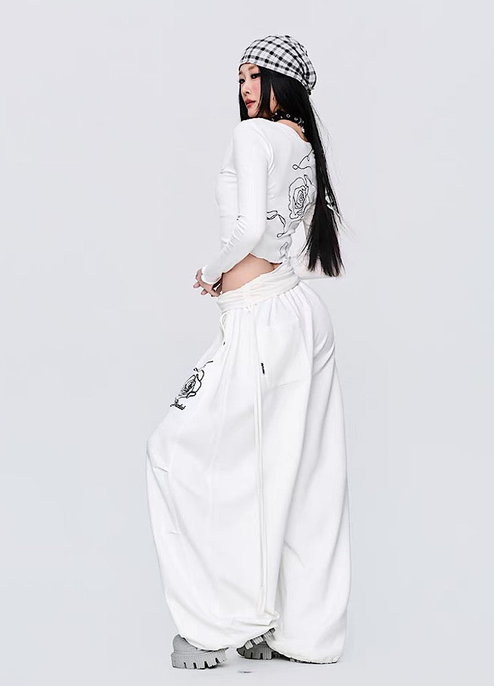 Rose pattern design graphic point tight volume set-up  OR0824