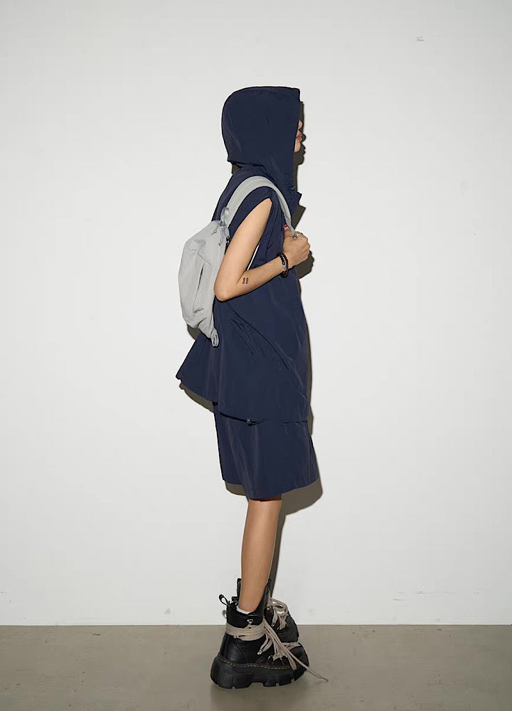 Basic Casual Design Hooded Vest Short Bottoms Setup  OR0829