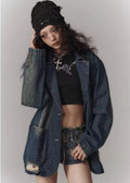 Dark color wash design vintage denim setup  OR0841