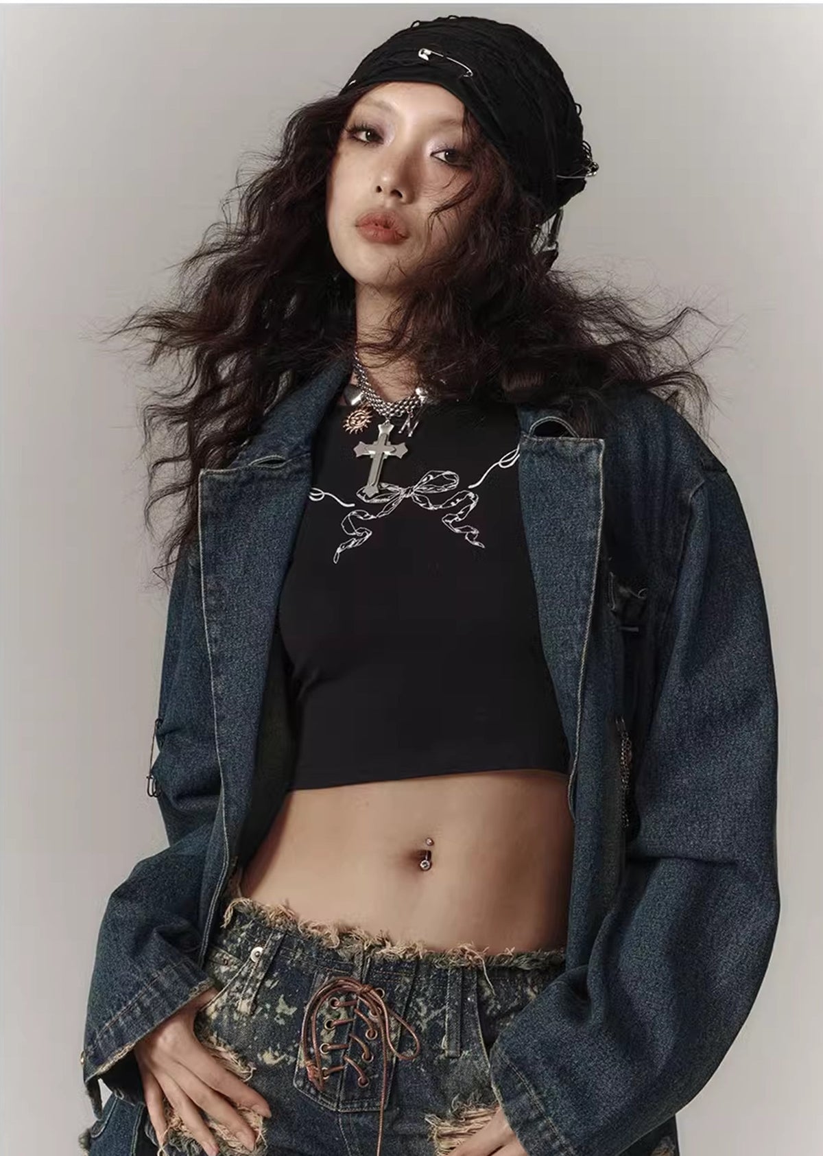 Dark color wash design vintage denim setup  OR0841